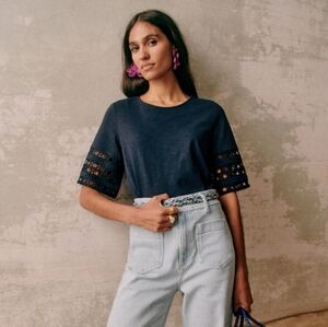 Sezane Hortense Tee in Navy